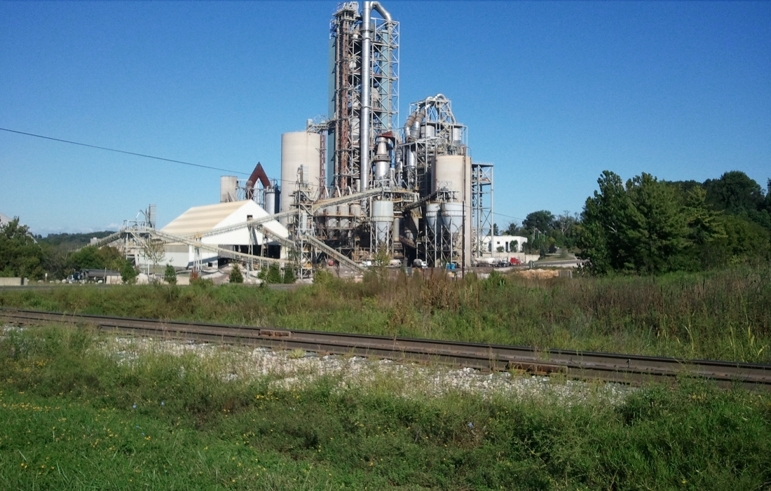 landscape with concrete plant